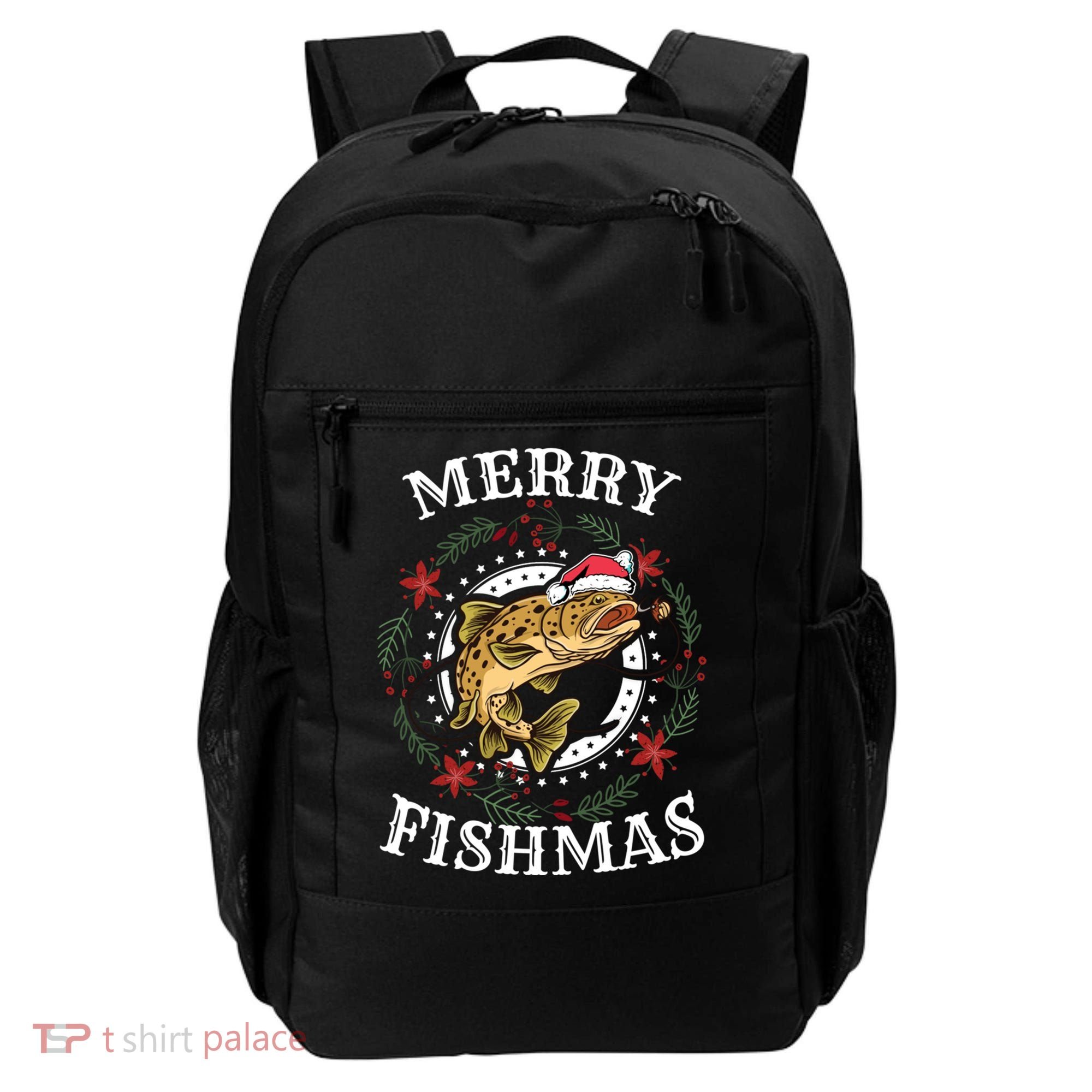 Merry Fishmas For Fisher Or Fishing Lover Gift Backpack