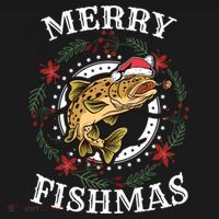 Merry Fishmas For Fisher Or Fishing Lover Gift Ornament thumb 1