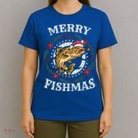 Merry Fishmas For Fisher Or Fishing Lover Gift T-Shirt thumb 4