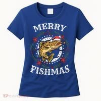 Merry Fishmas For Fisher Or Fishing Lover Gift Women's T-Shirt thumb 0