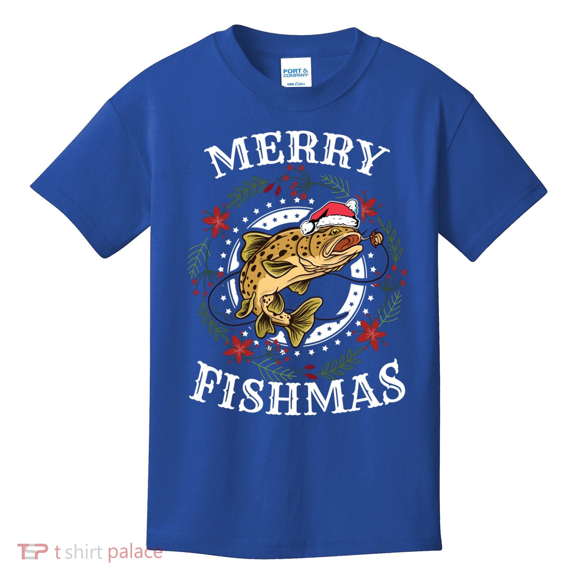 Merry Fishmas For Fisher Or Fishing Lover Gift Kids T-Shirt