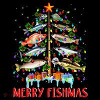 Merry Fishmas Funny Christmas Tree Lights Fish Fishing Rod Coffee Mug thumb 5