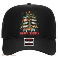 Merry Fishmas Funny Christmas Tree Lights Fish Fishing Rod Hat thumb 0