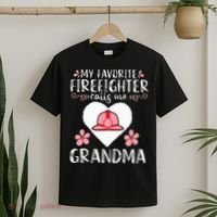 My Favorite Firefighter Calls Me Grandma Mom Women Cute Gift T-Shirt thumb 2