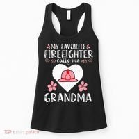 My Favorite Firefighter Calls Me Grandma Mom Women Cute Gift Women's Tank Top thumb 0