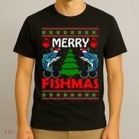 Merry Fishmas Funny Fish Fishing Ugly Christmas T-Shirt thumb 3