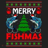 Merry Fishmas Funny Fish Fishing Ugly Christmas Beanie thumb 2