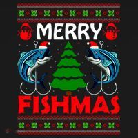 Merry Fishmas Funny Fish Fishing Ugly Christmas Women's Tank Top thumb 5