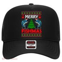Merry Fishmas Funny Fish Fishing Ugly Christmas Hat thumb 0