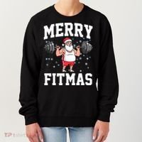 Merry Fitmas Funny Santa Claus Women's Sweatshirt thumb 0
