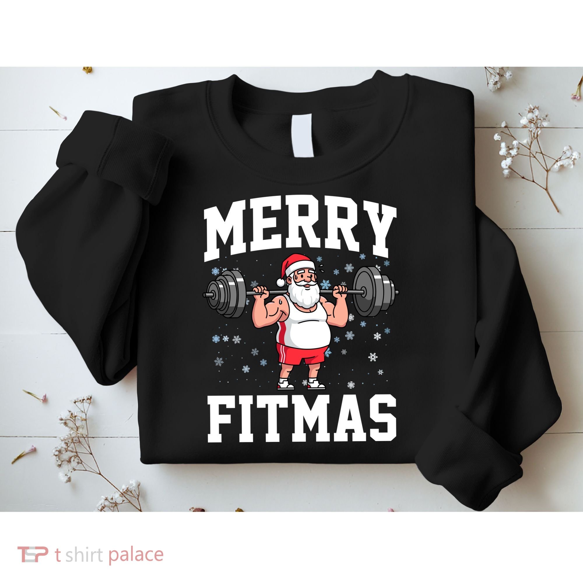 Merry Fitmas Funny Santa Claus Sweatshirt