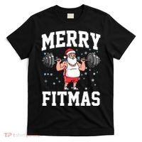 Merry Fitmas Funny Santa Claus T-Shirt thumb 0