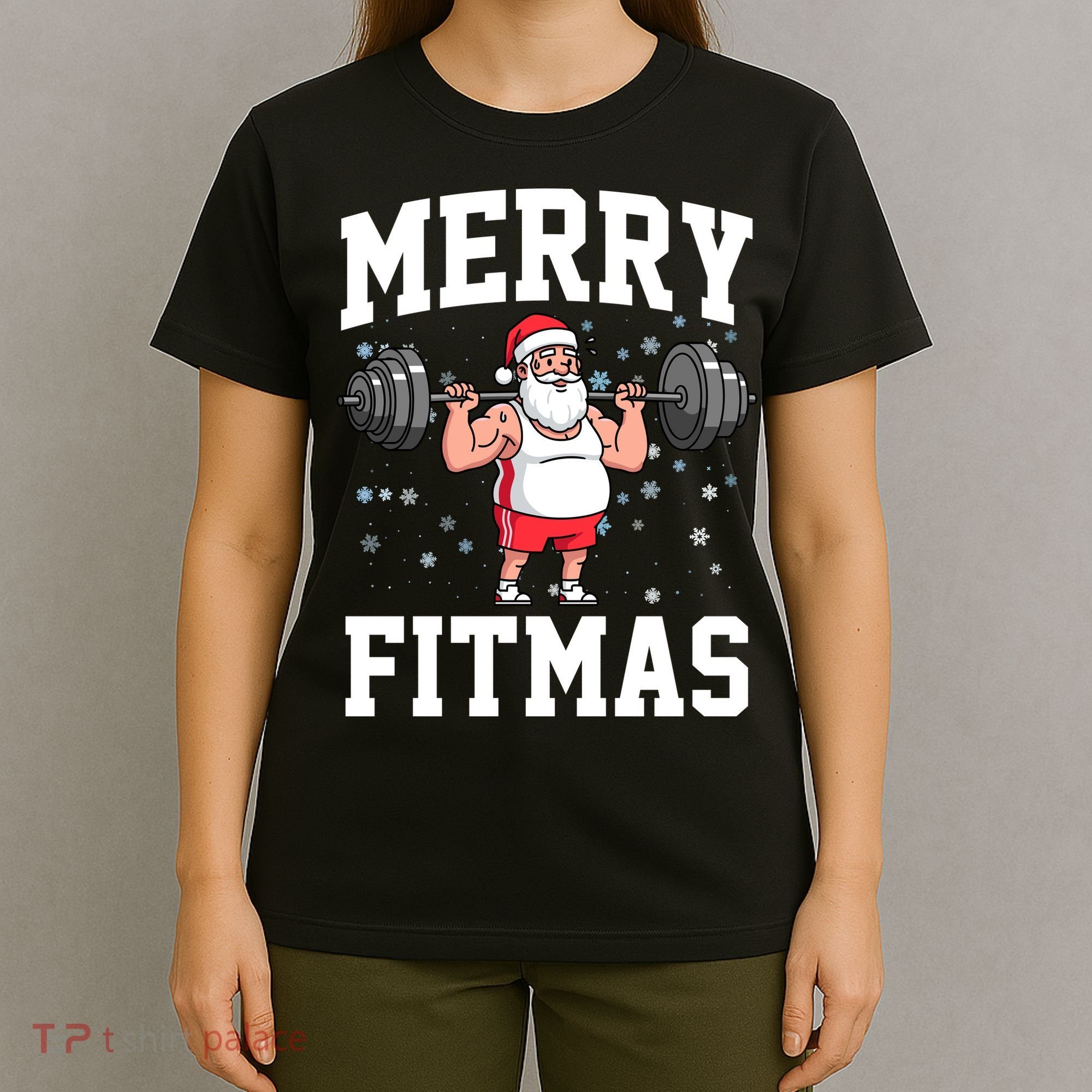 Merry Fitmas Funny Santa Claus T-Shirt