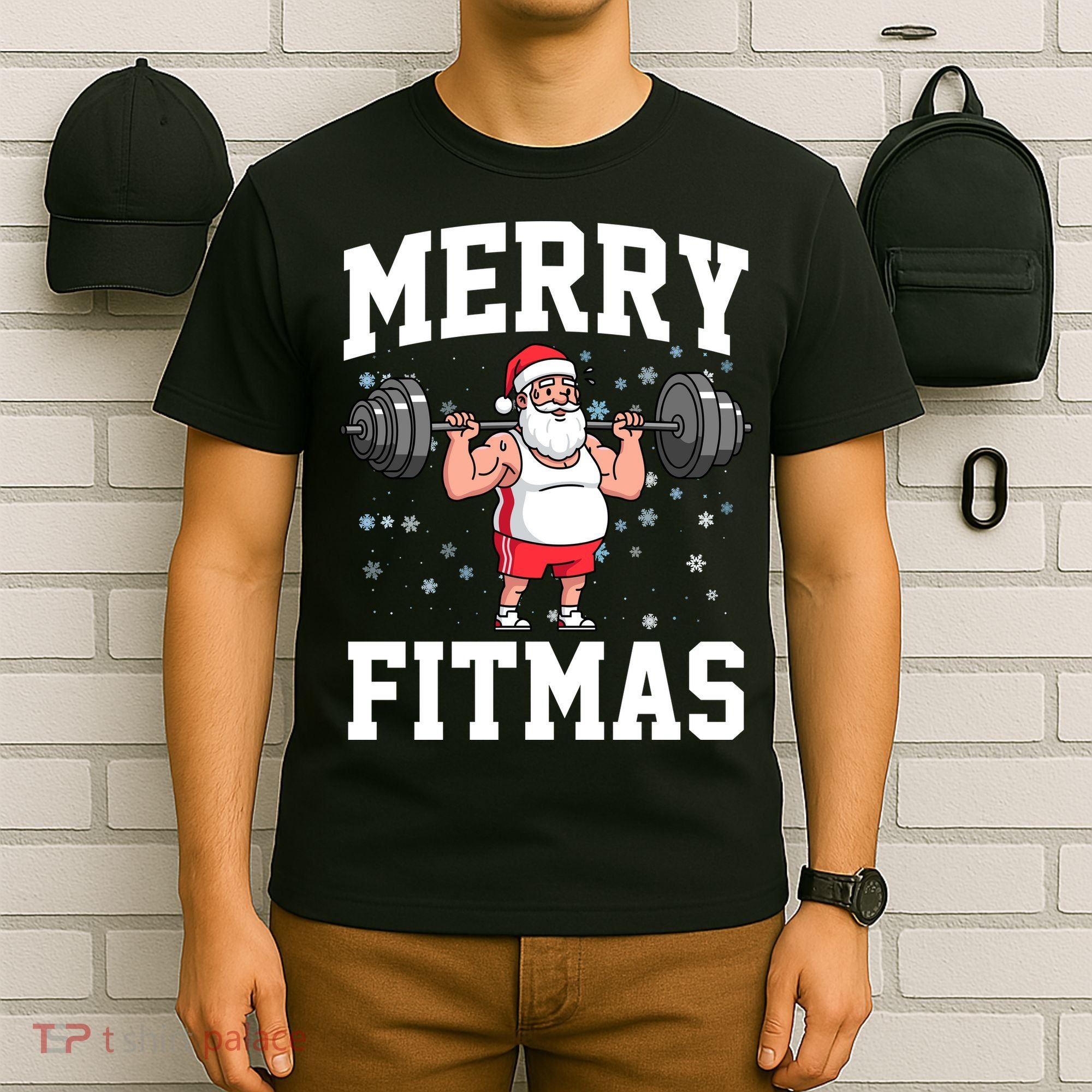 Merry Fitmas Funny Santa Claus T-Shirt