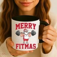 Merry Fitmas Funny Santa Claus Coffee Mug thumb 3