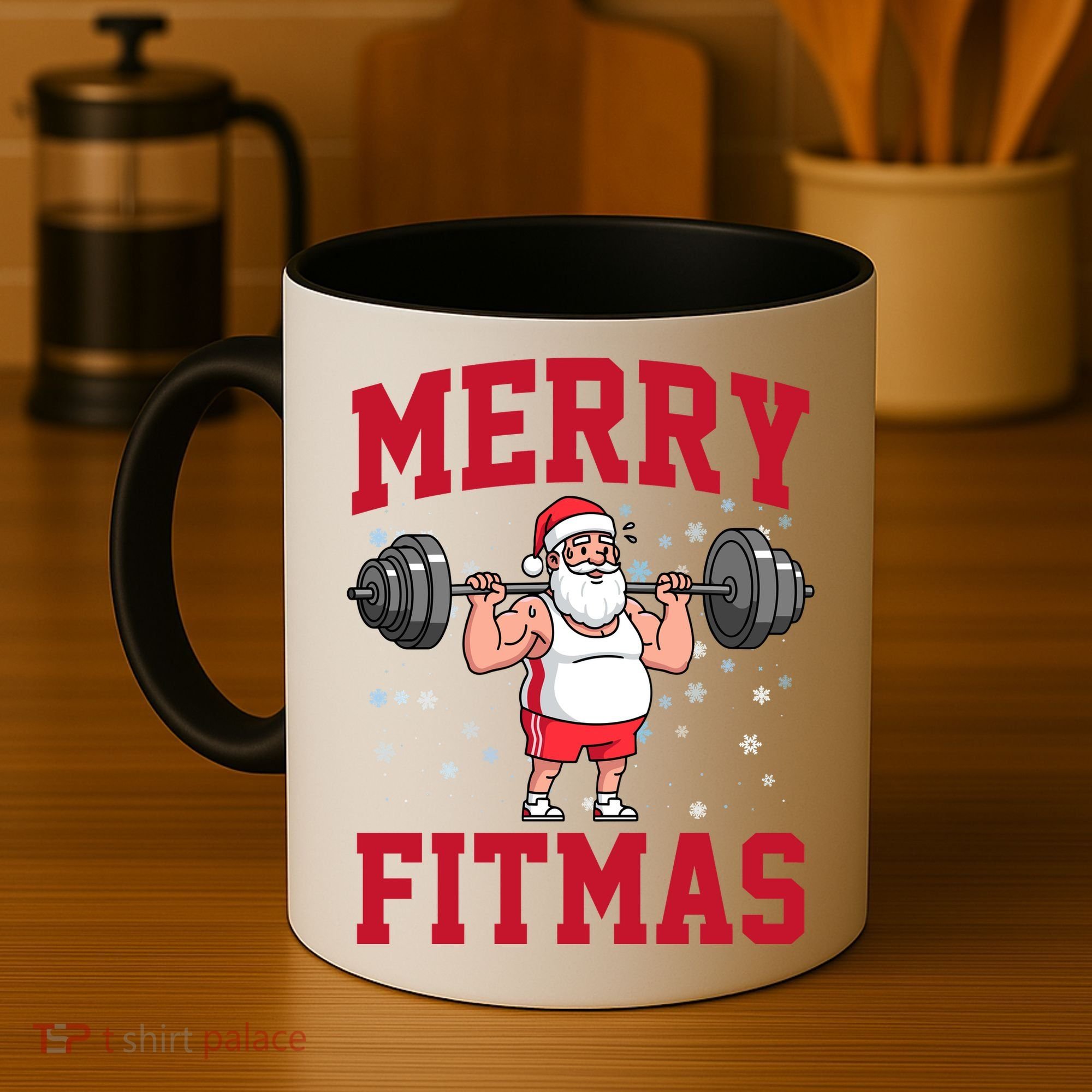 Merry Fitmas Funny Santa Claus Coffee Mug
