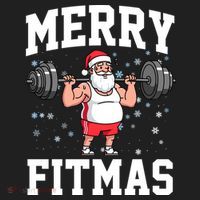 Merry Fitmas Funny Santa Claus Beanie thumb 2