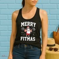 Merry Fitmas Funny Santa Claus Women's Tank Top thumb 2