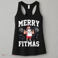 Merry Fitmas Funny Santa Claus Women's Tank Top thumb 3