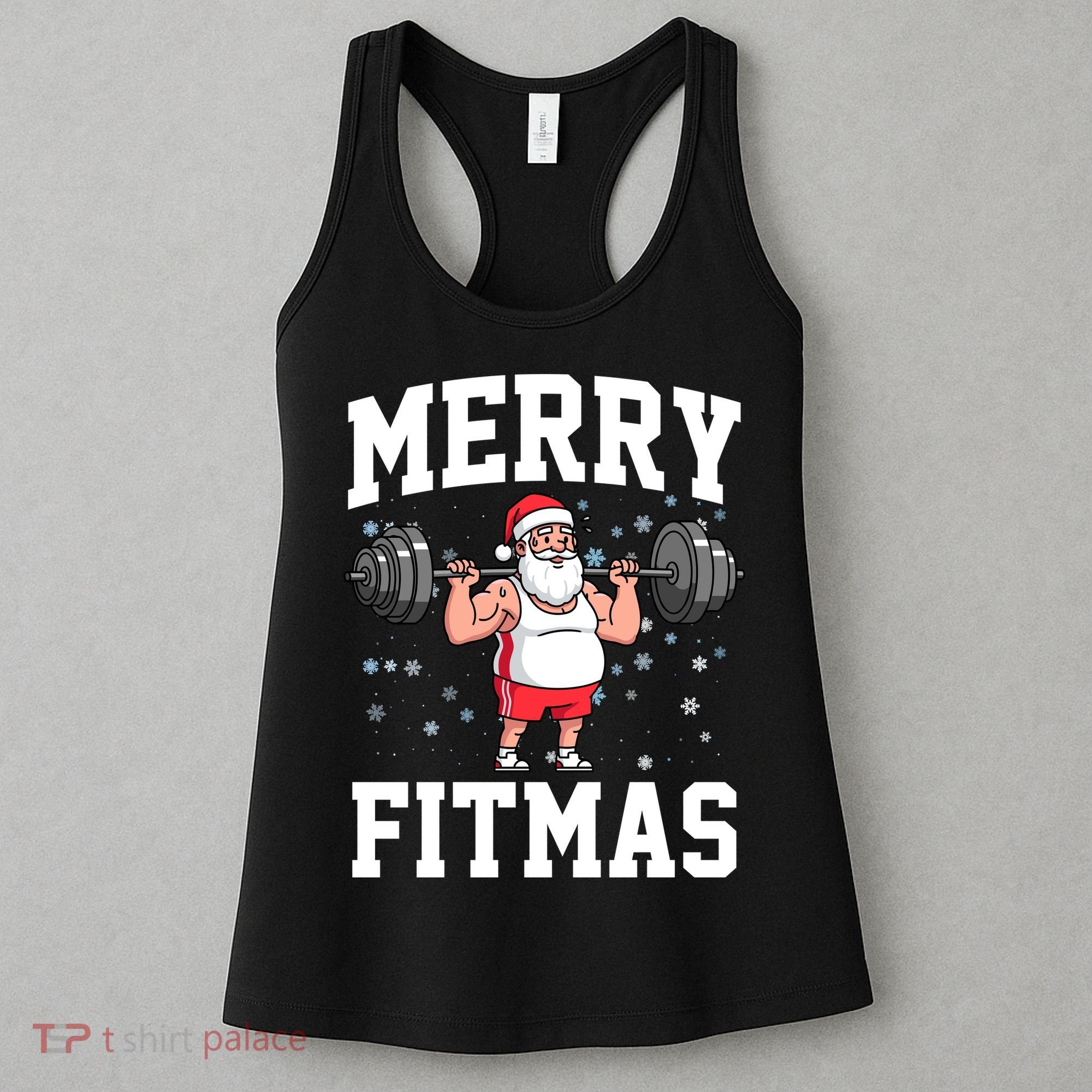 Merry Fitmas Funny Santa Claus Women's Tank Top