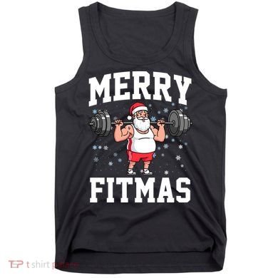Merry Fitmas Funny Santa Claus Tank Top