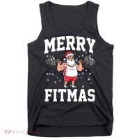 Merry Fitmas Funny Santa Claus Tank Top thumb 0
