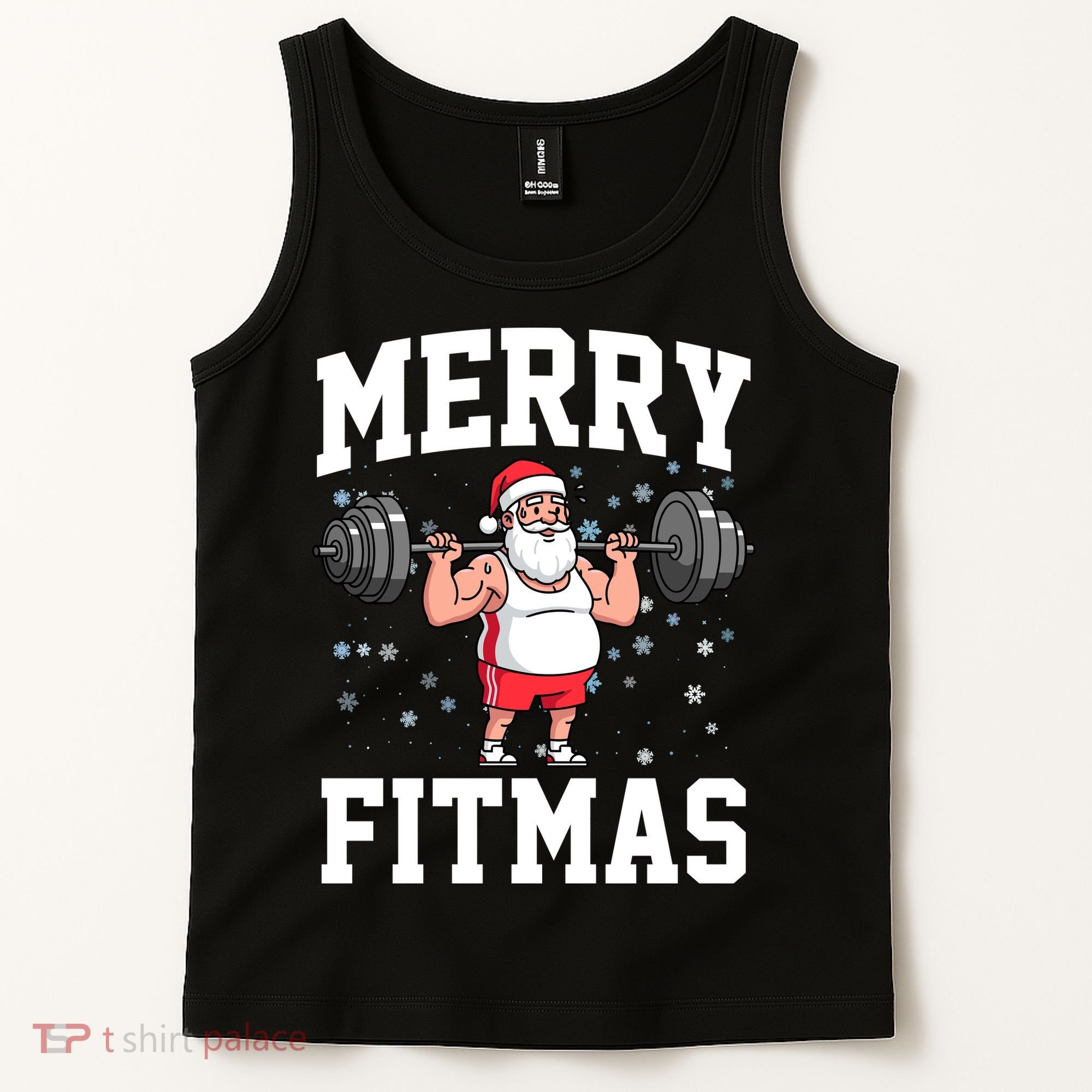 Merry Fitmas Funny Santa Claus Tank Top