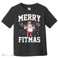 Merry Fitmas Funny Santa Claus Toddler T-Shirt thumb 0