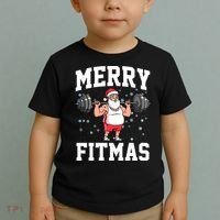 Merry Fitmas Funny Santa Claus Toddler T-Shirt thumb 2