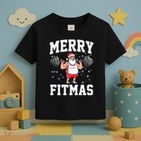 Merry Fitmas Funny Santa Claus Toddler T-Shirt thumb 3