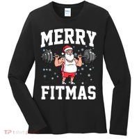 Merry Fitmas Funny Santa Claus Women's Long Sleeve Shirt thumb 0