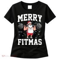 Merry Fitmas Funny Santa Claus Women's T-Shirt thumb 0