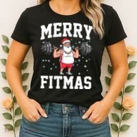 Merry Fitmas Funny Santa Claus Women's T-Shirt thumb 2