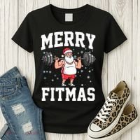 Merry Fitmas Funny Santa Claus Women's T-Shirt thumb 3
