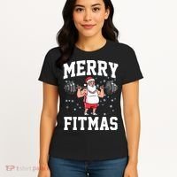 Merry Fitmas Funny Santa Claus Women's T-Shirt thumb 4