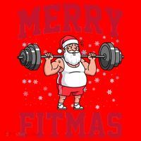 Merry Fitmas Funny Santa Claus Santa Hat thumb 1