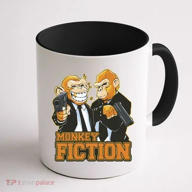 Monkey Fiction Funny Coffee Mug back