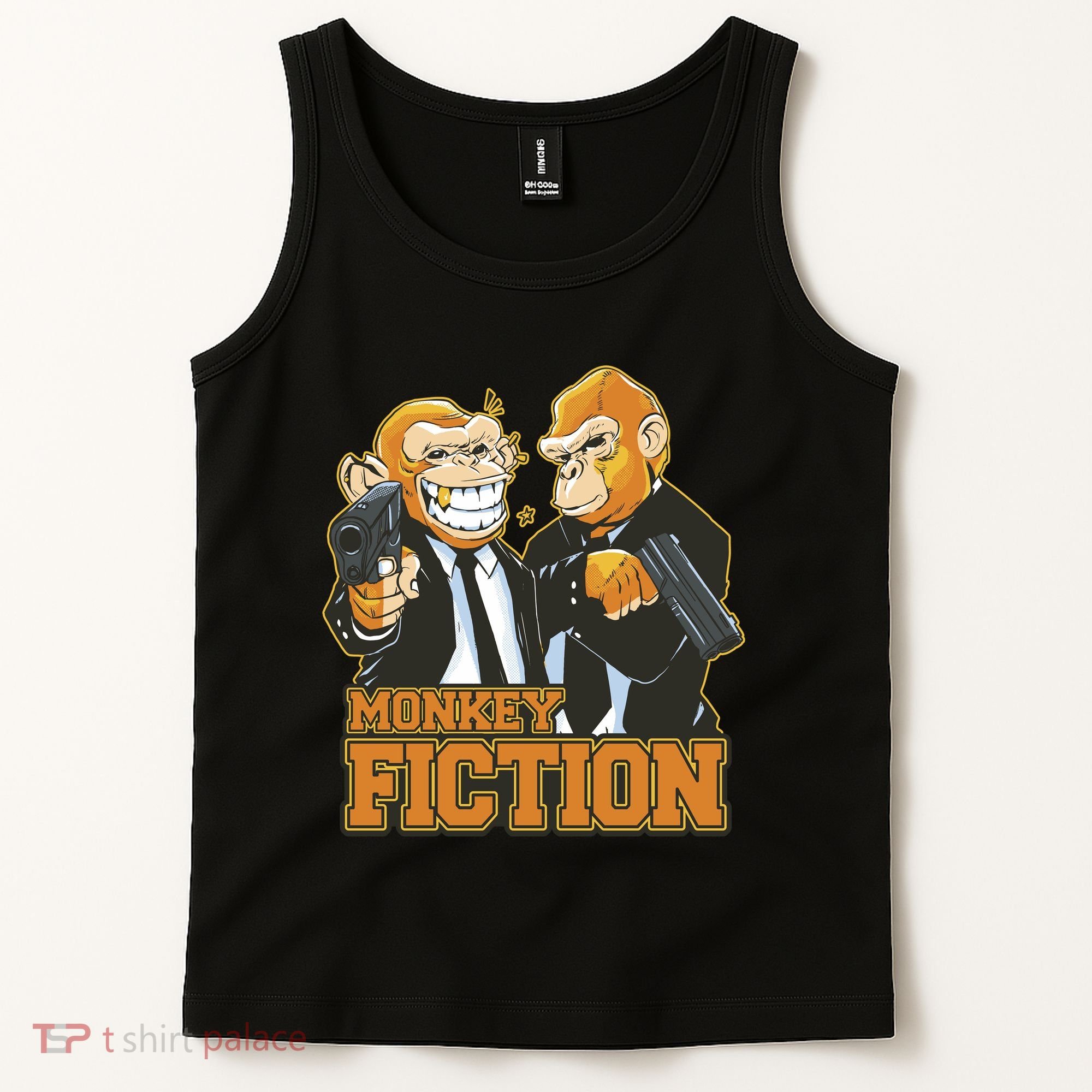 Monkey Fiction Funny Tank Top
