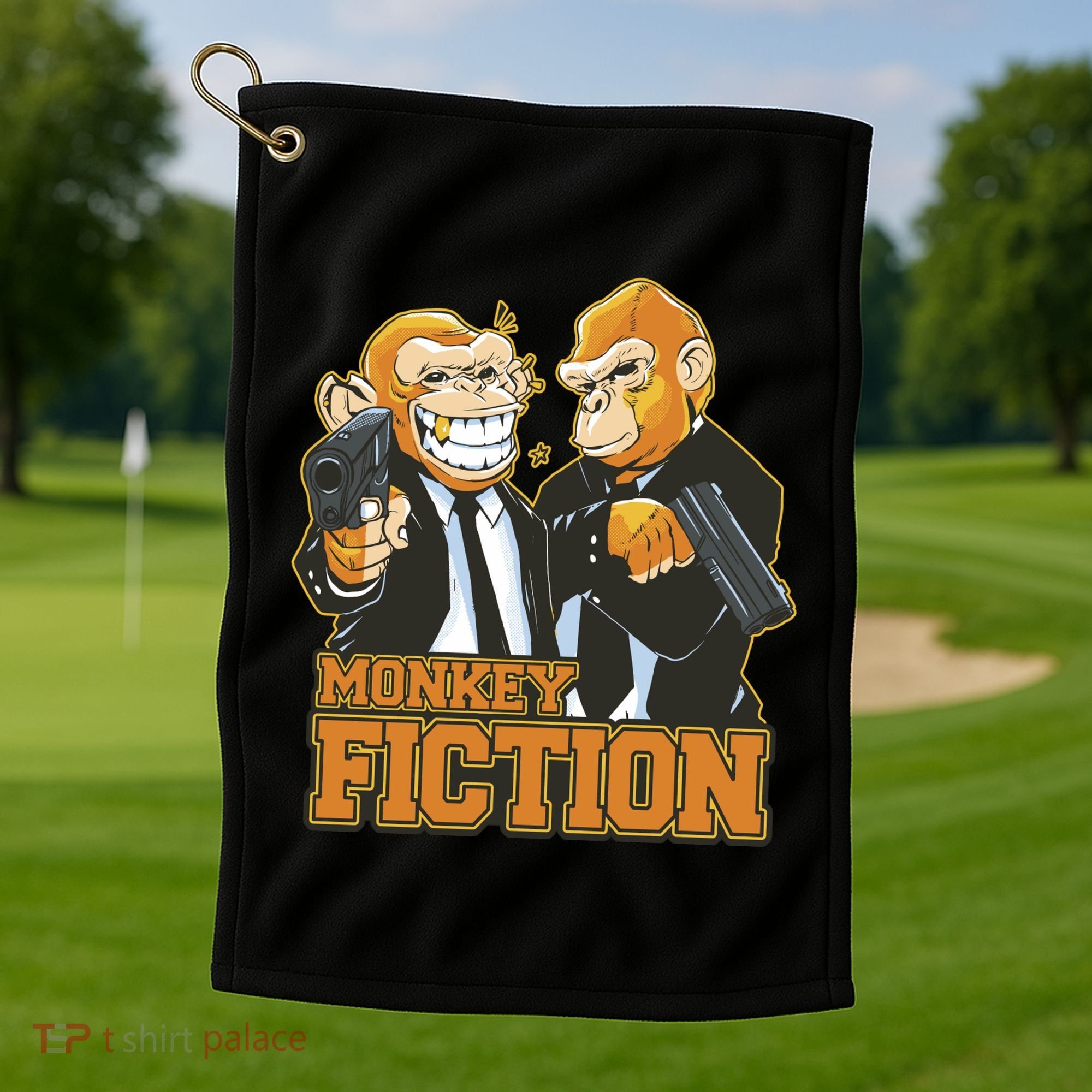 Monkey Fiction Funny Golf Towel