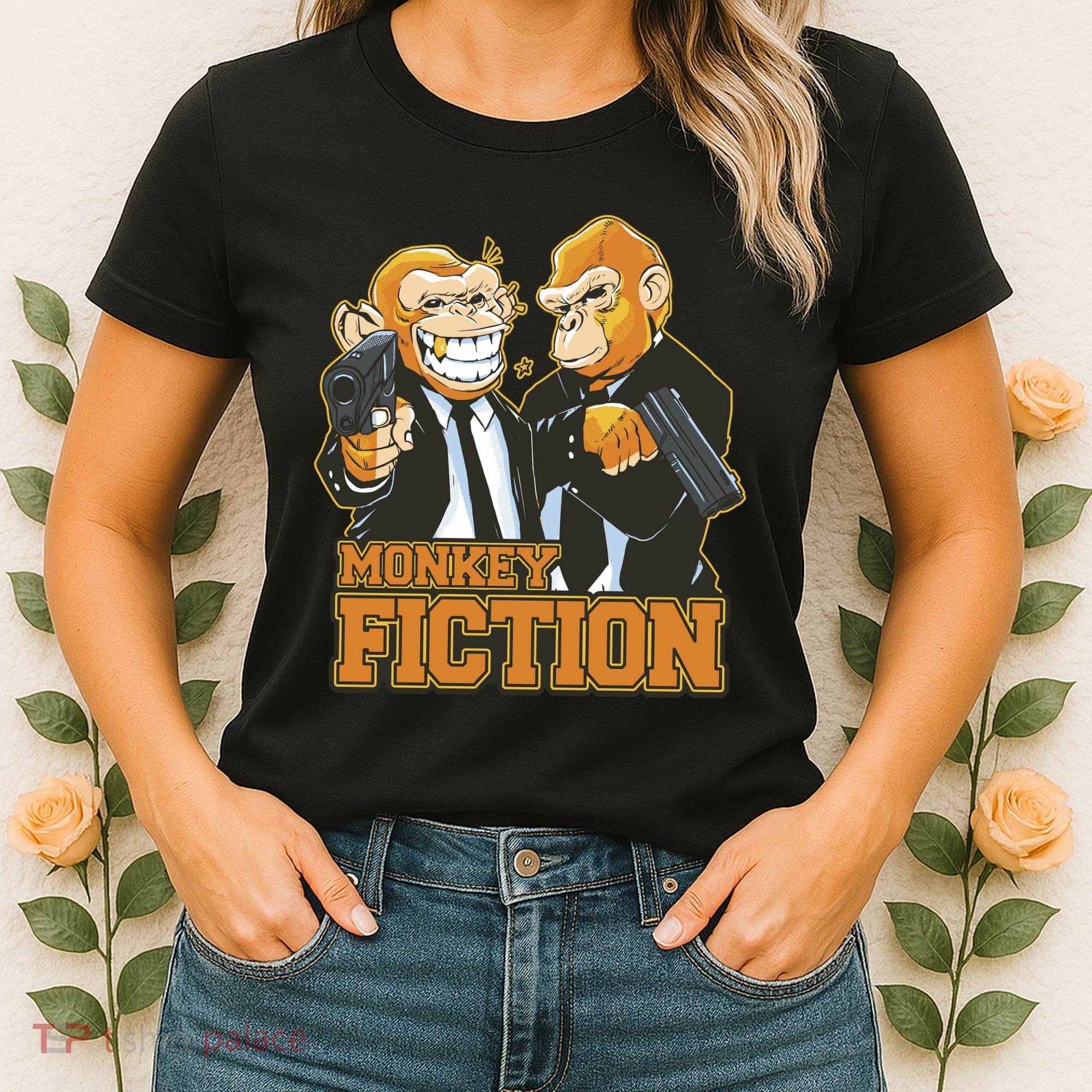 Monkey Fiction Funny Women's T-Shirt