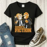 Monkey Fiction Funny Women's T-Shirt thumb 3