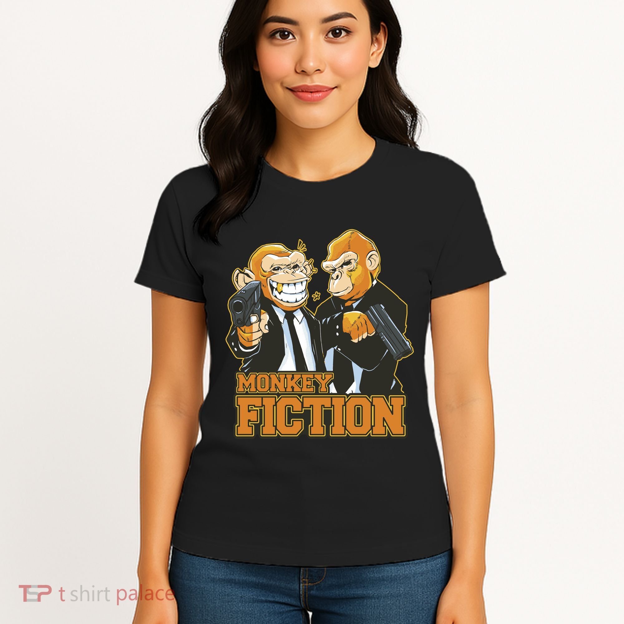 Monkey Fiction Funny Women's T-Shirt