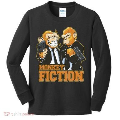 Monkey Fiction Funny Kids Long Sleeve Shirt