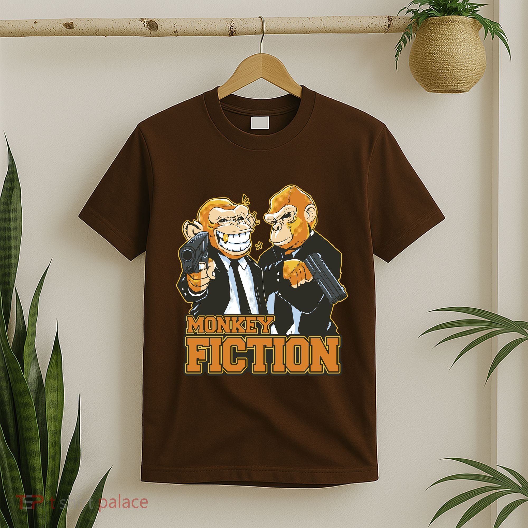 Monkey Fiction Funny T-Shirt