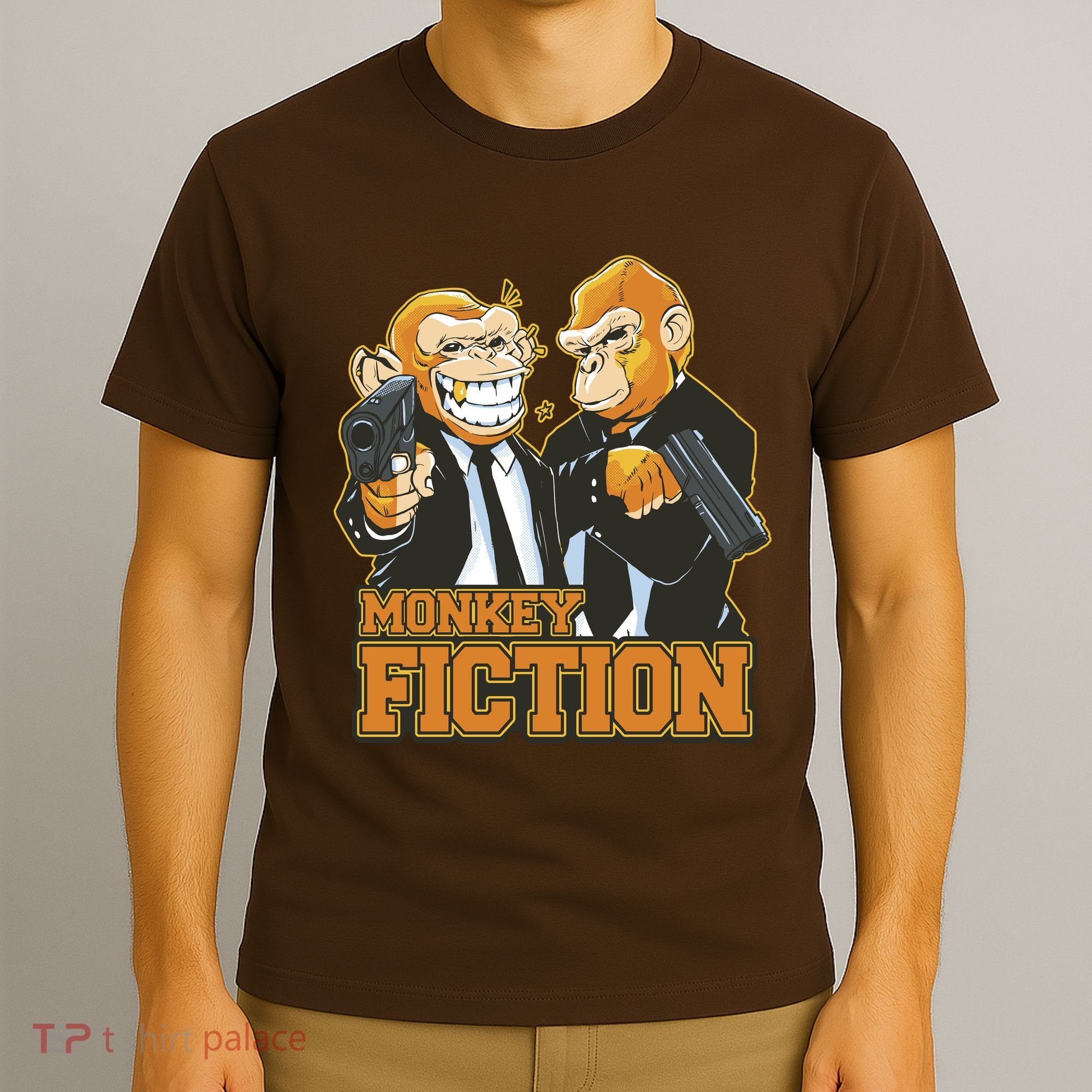 Monkey Fiction Funny T-Shirt