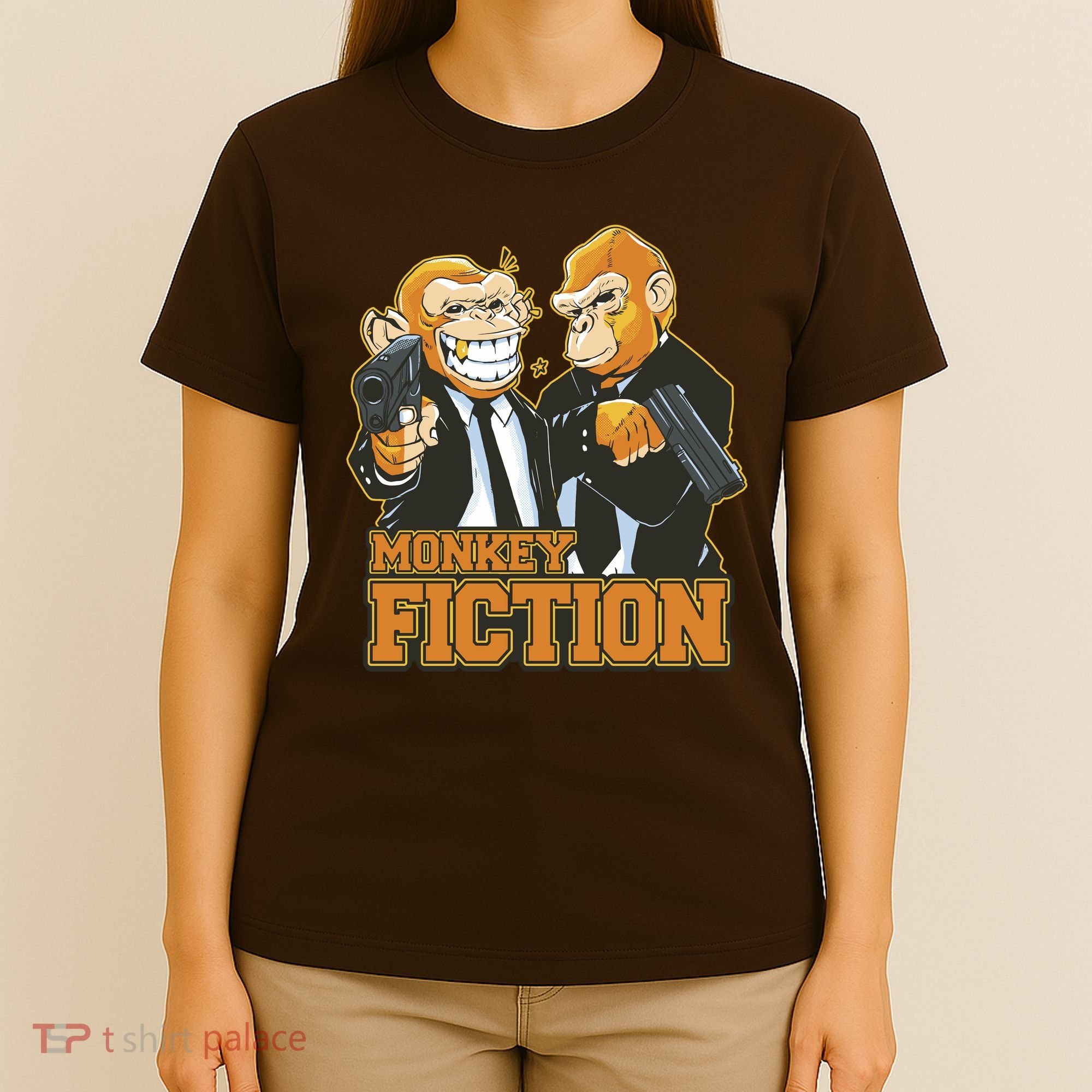 Monkey Fiction Funny T-Shirt