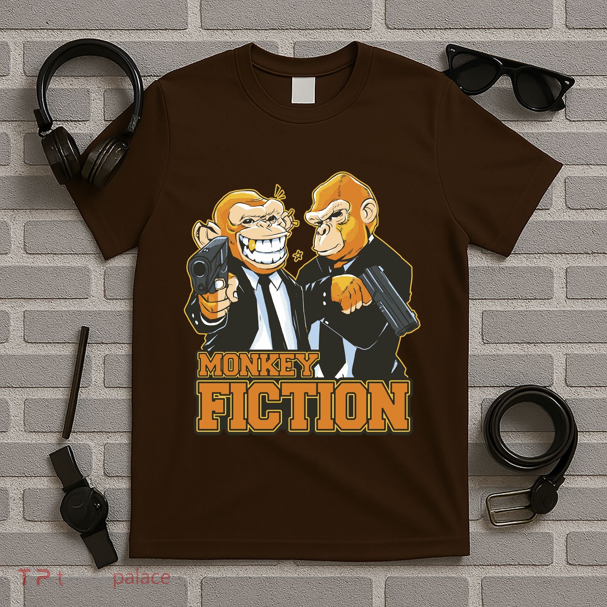 Monkey Fiction Funny T-Shirt