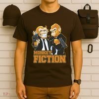Monkey Fiction Funny T-Shirt thumb 6