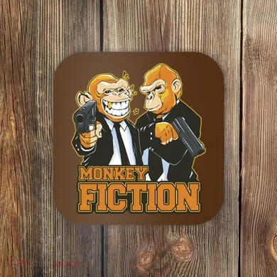 Monkey Fiction Funny Coaster