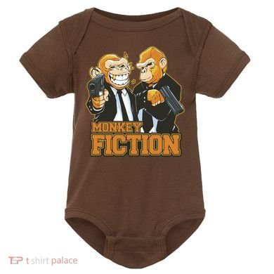 Monkey Fiction Funny Baby Bodysuit